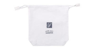  Customized Logo Hotel Hair Dryer Bag Drawstring Bags Cotton Travel Natural