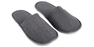 hotel terry slippers resort Spa soft disposable hotel room gray white basic terry slipper