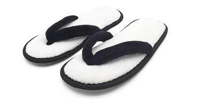 black hotel spa indoor coral fleece disposable thong flip flop slipper for men and women