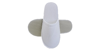 luxury hotel room one use white VISA neoplane slippers with non slip EVA foam sole